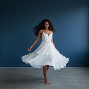 Rosebud White Layered Midi Dress Junior girls